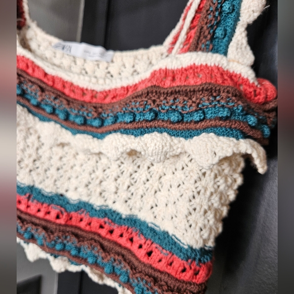 Zara crochet crop top women's size small - Picture 5 of 7